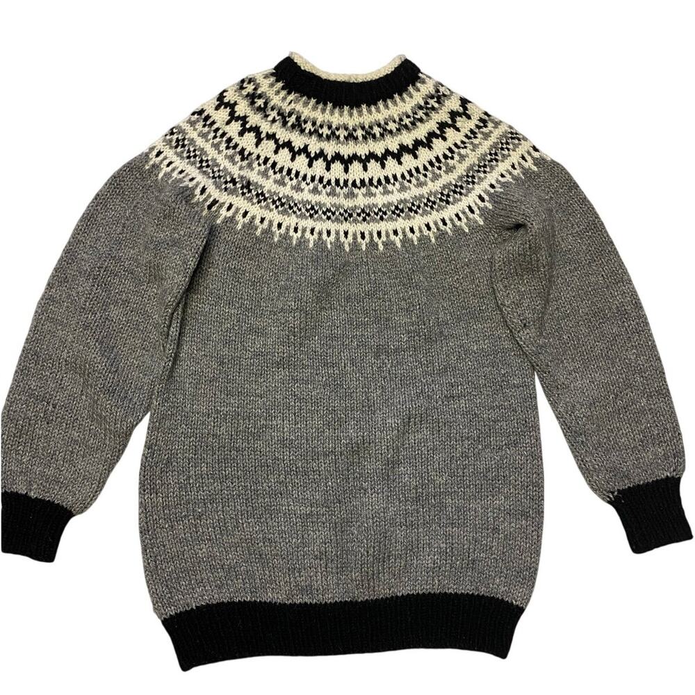 Hand Knitted Fair Isle Sweater Women Medium or Men S